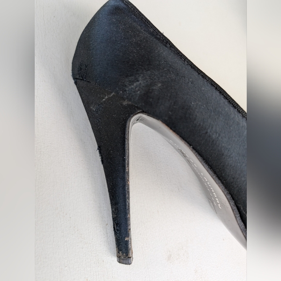 Chinese Laundry black satin embellished stiletto platform shoes size 9 - Picture 9 of 15
